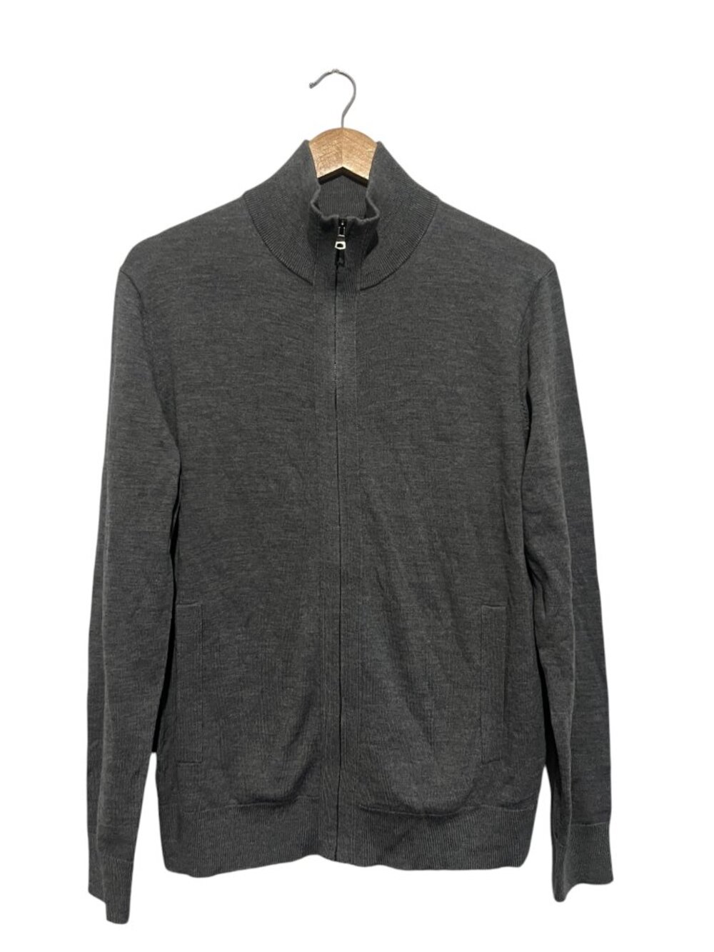 Banana Republic Merino Wool Full Zip Sweater Men's Medium Extra Fine